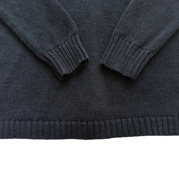 Nordstrom Petite V-Neck Cardigan Sweater Black Long Sleeve Women's S Ramie Linen - Picture 6 of 7